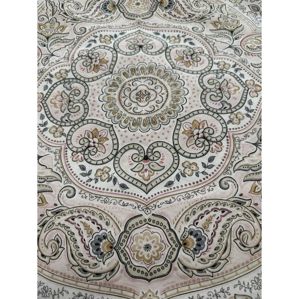 Pottery Barn Duvet Full Queen Anya Sateen Blush Pink Paisley 100% Organic Cotton